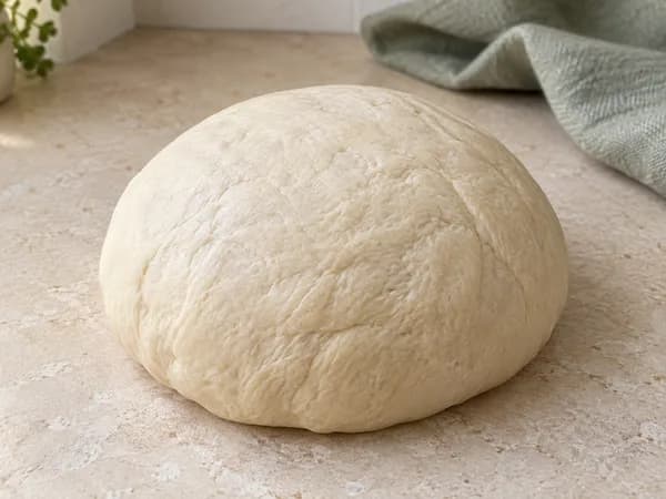 Firmer wheat dough holding its shape as a rounded mound