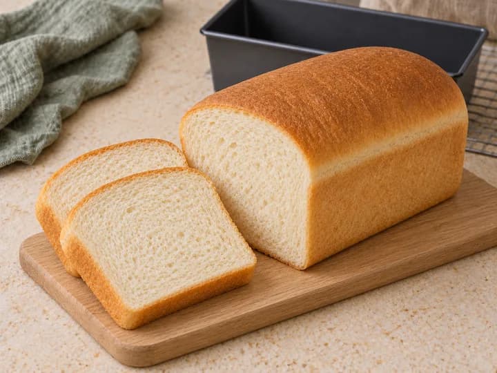 Twee plakken van hetzelfde afgekoelde brood tonen een fijne luchtige kruim